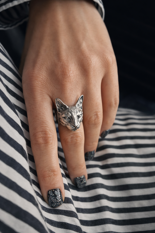--ANHUR--Cat Ring Animal Totem Symbolic Jewelry Gift
