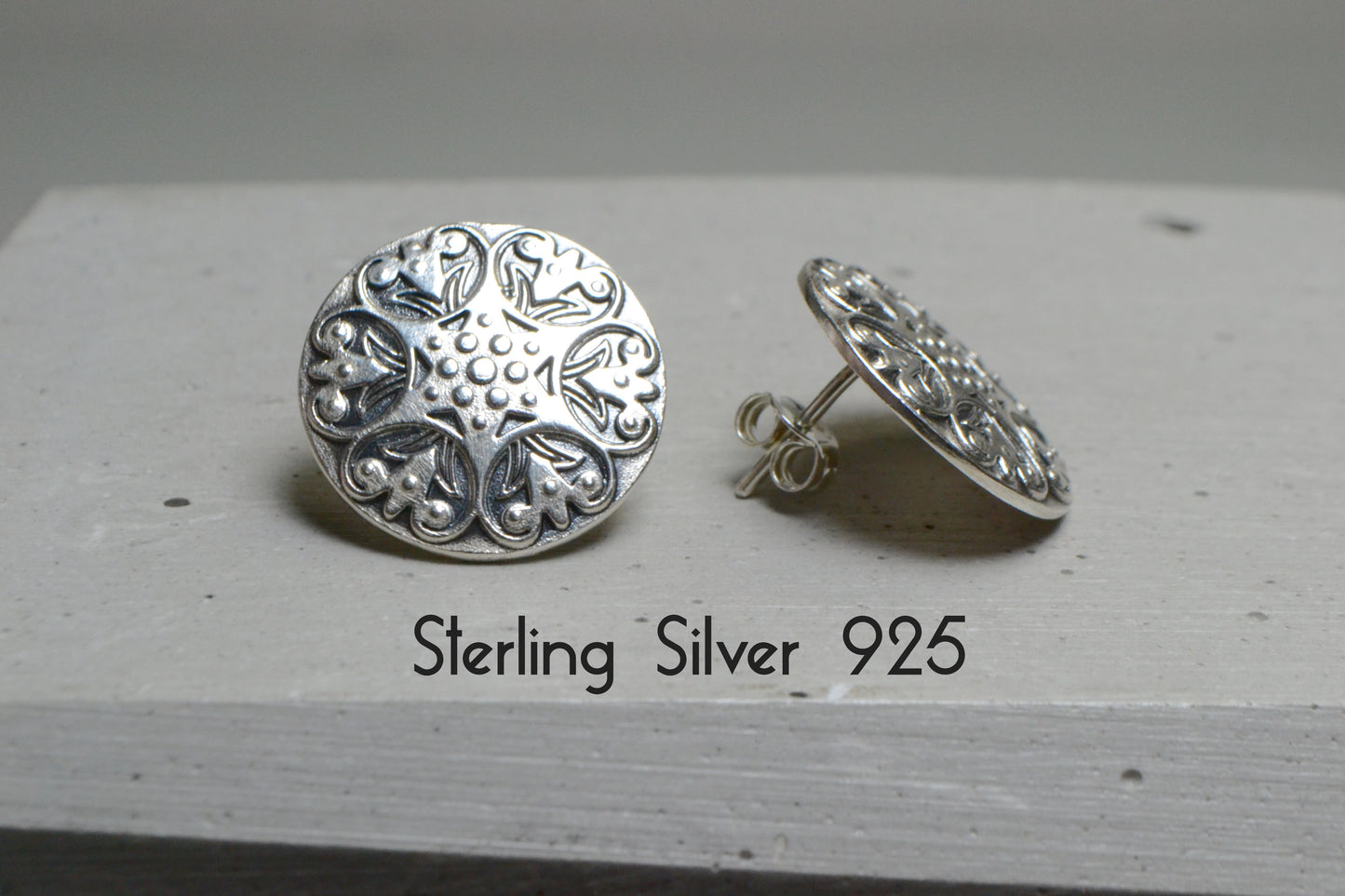 --EXPANSE--Round Shield Earrings Steampunk Futuristic Space Cyberpunk Jewelry Sterling Silver 925 Earrings