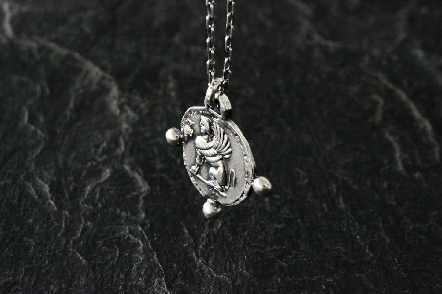 --Crypta--Ancient Greek Coin Necklace, Sphinx Amphora Coin Replica Pendant Jewelry Reversible