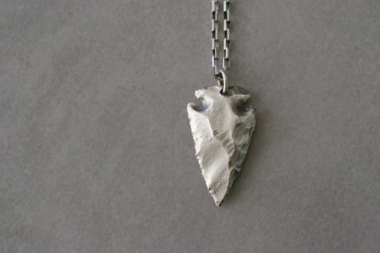 --Arha--Arrowhead Necklace, Solid 925 Silver Arrow Necklace, Sterling Silver Dagger Spike Mens Necklace Jewelry