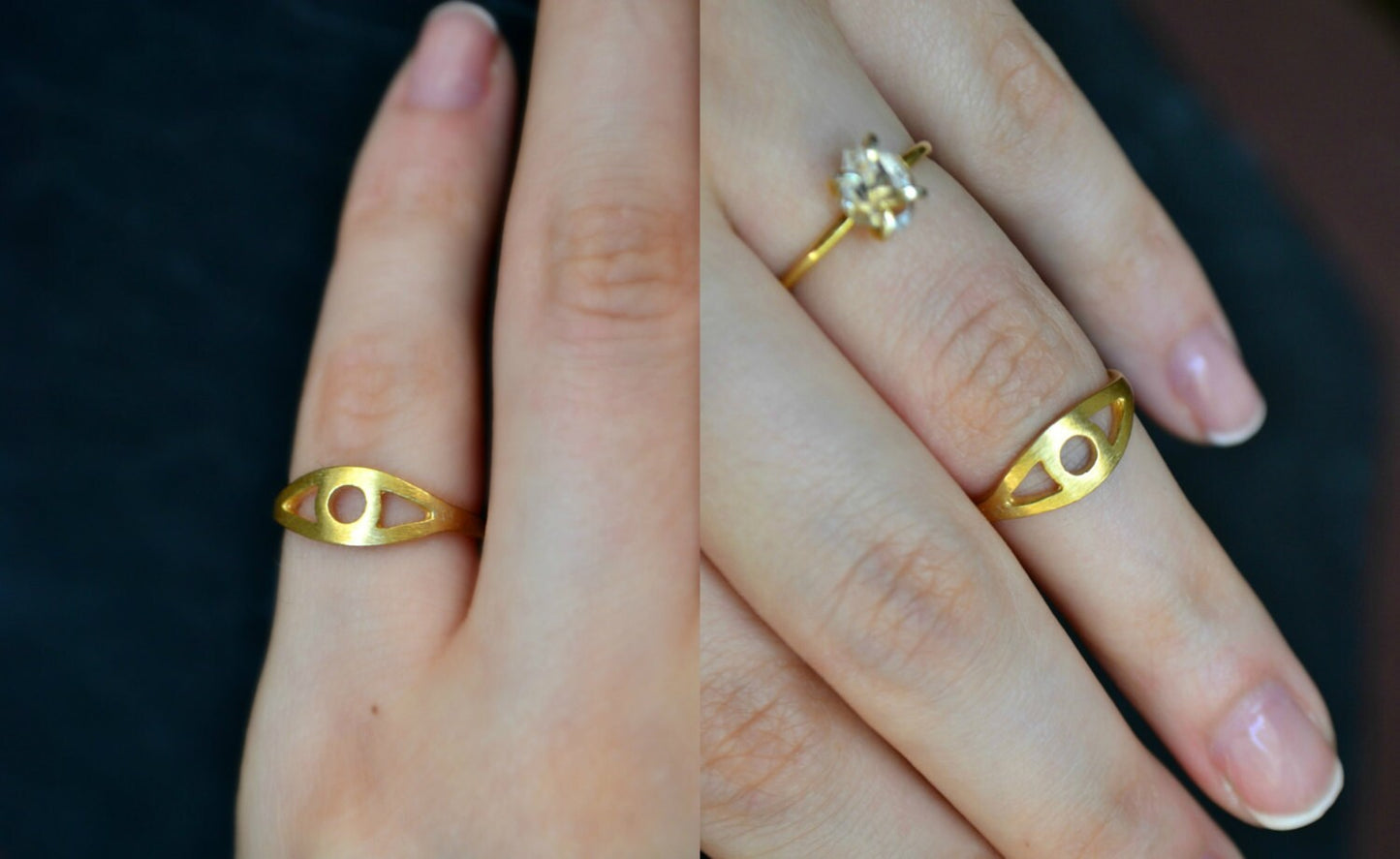 Evil Eye Ring, Sterling Silver Evil Eye Jewelry, Protection Ring, Symbol Ring Amulet Talisman All seeing eye