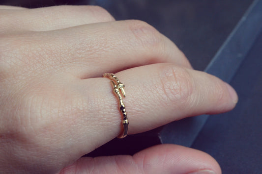 14k Gold Claw Ring Wedding Ring Engagement Minimal Raven Ring Gothic Jewelry