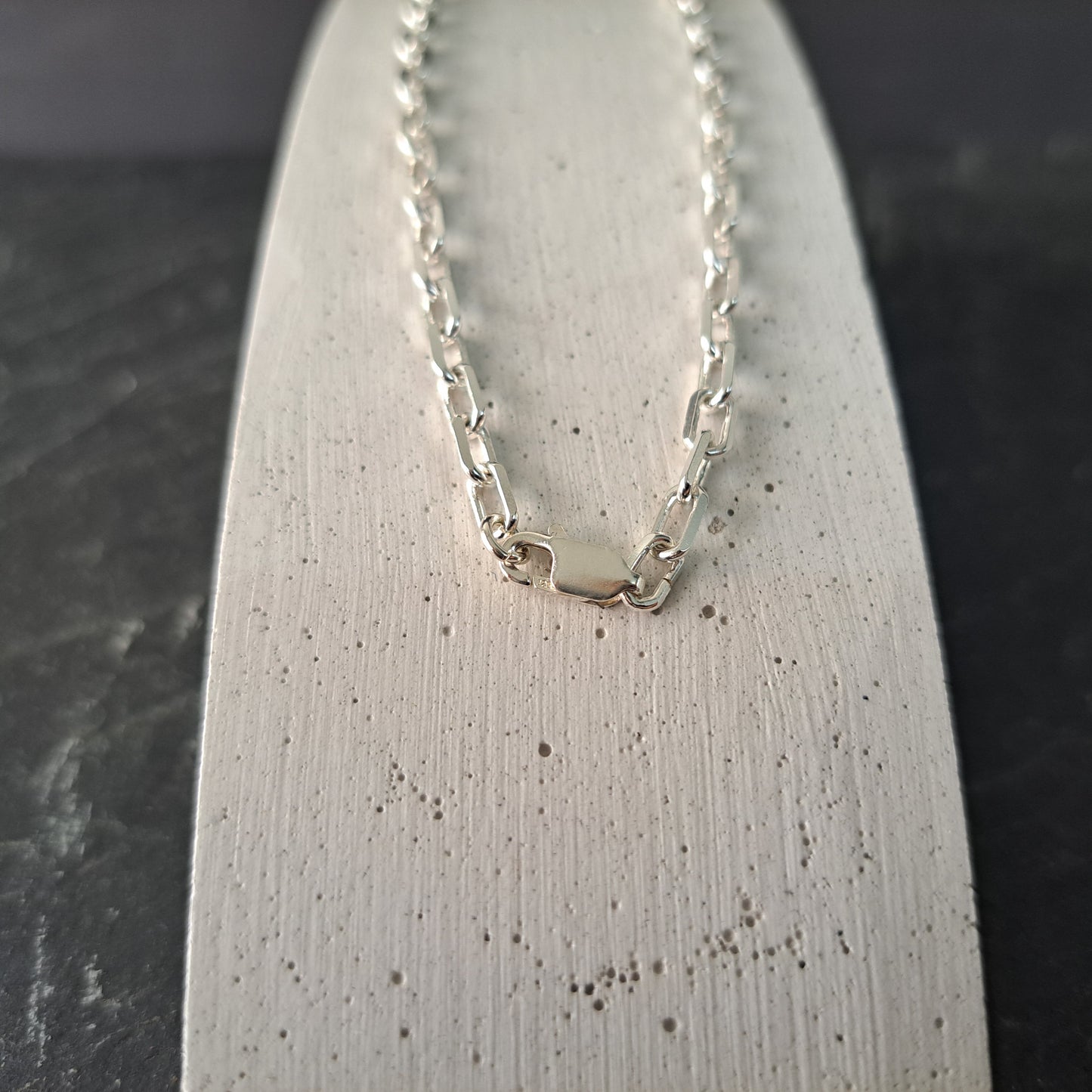 --Catena--925 Silver Chain Necklace Curb Link Chain Layering Necklace Thick Minimalist Gift Unisex