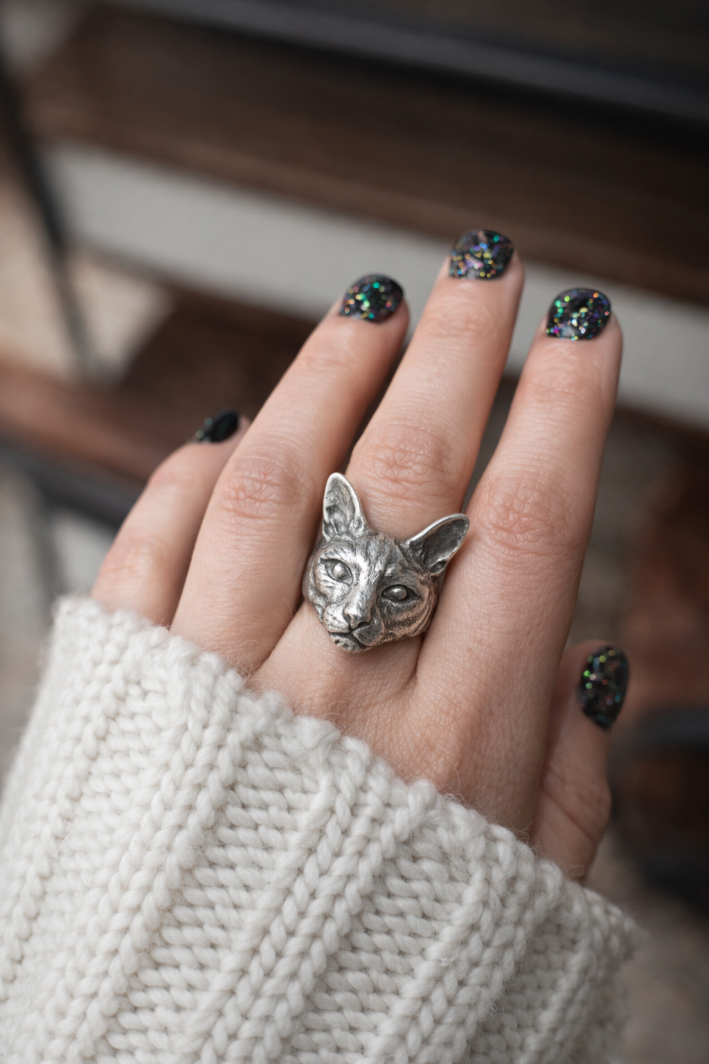 --ANHUR--Cat Ring Animal Totem Symbolic Jewelry Gift