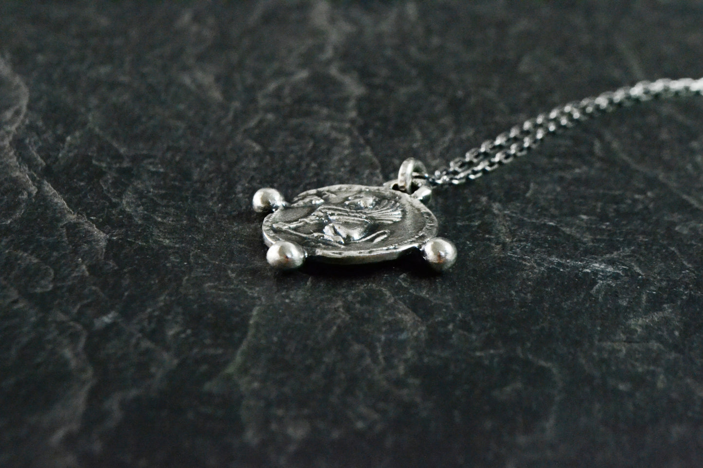 --Crypta--Ancient Greek Coin Necklace, Sphinx Amphora Coin Replica Pendant Jewelry Reversible