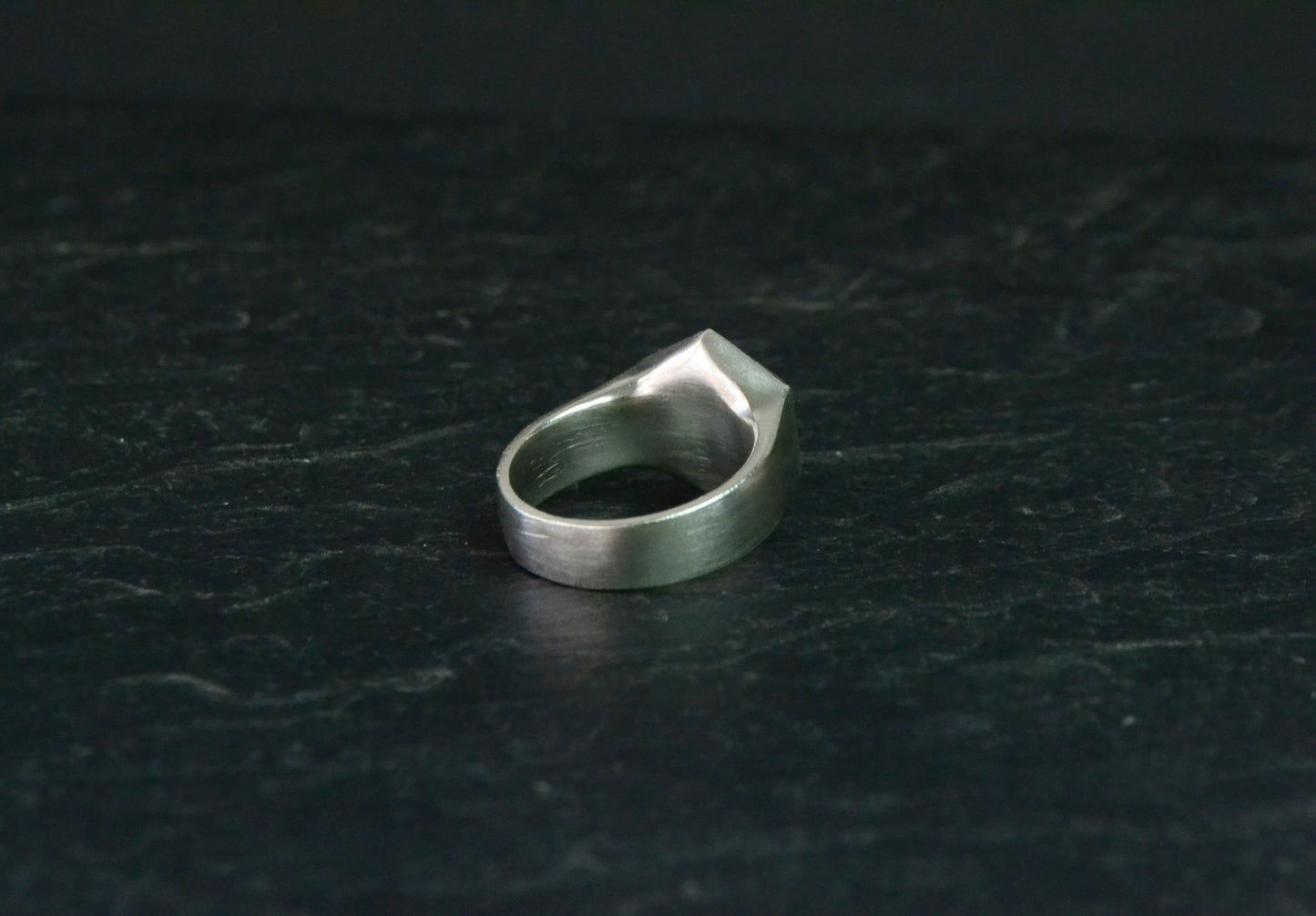 --ACHERON--Gothic Skull Ring, Mens Biker Signet Ring, Sterling Silver Pinky Ring, Hexagon Geometric Gothic Chevalier Jewelry