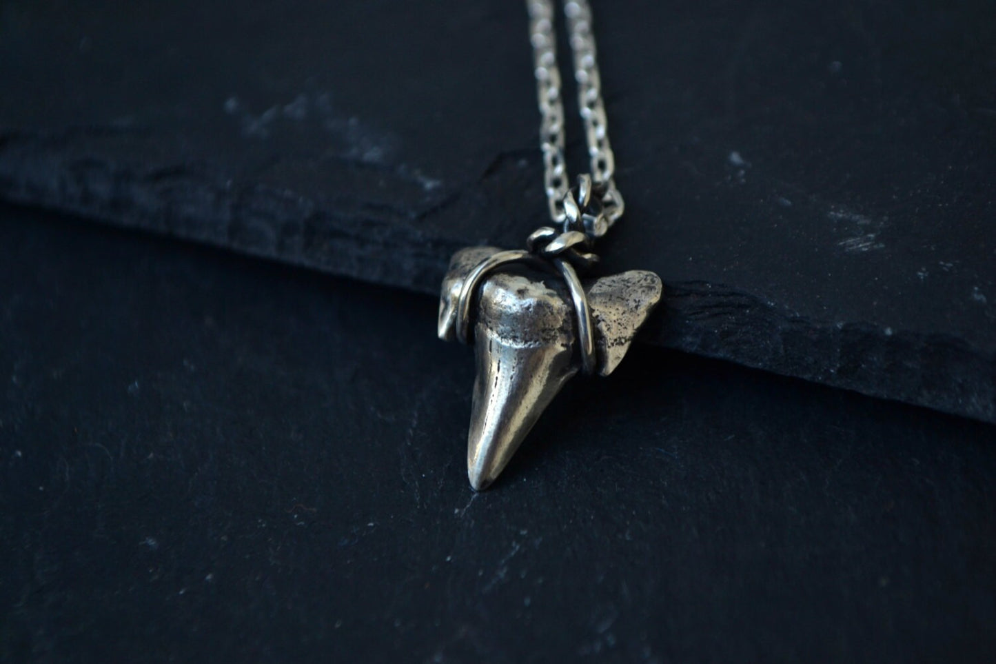 Surfer Necklace, Shark Tooth Necklace, Mens Necklace, Sterling Silver, Good Luck Necklace, Tusk Necklace, Talon Necklace, Beach Jewelry