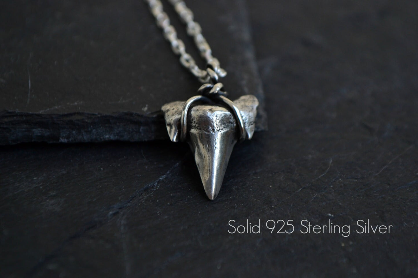 Surfer Necklace, Shark Tooth Necklace, Mens Necklace, Sterling Silver, Good Luck Necklace, Tusk Necklace, Talon Necklace, Beach Jewelry