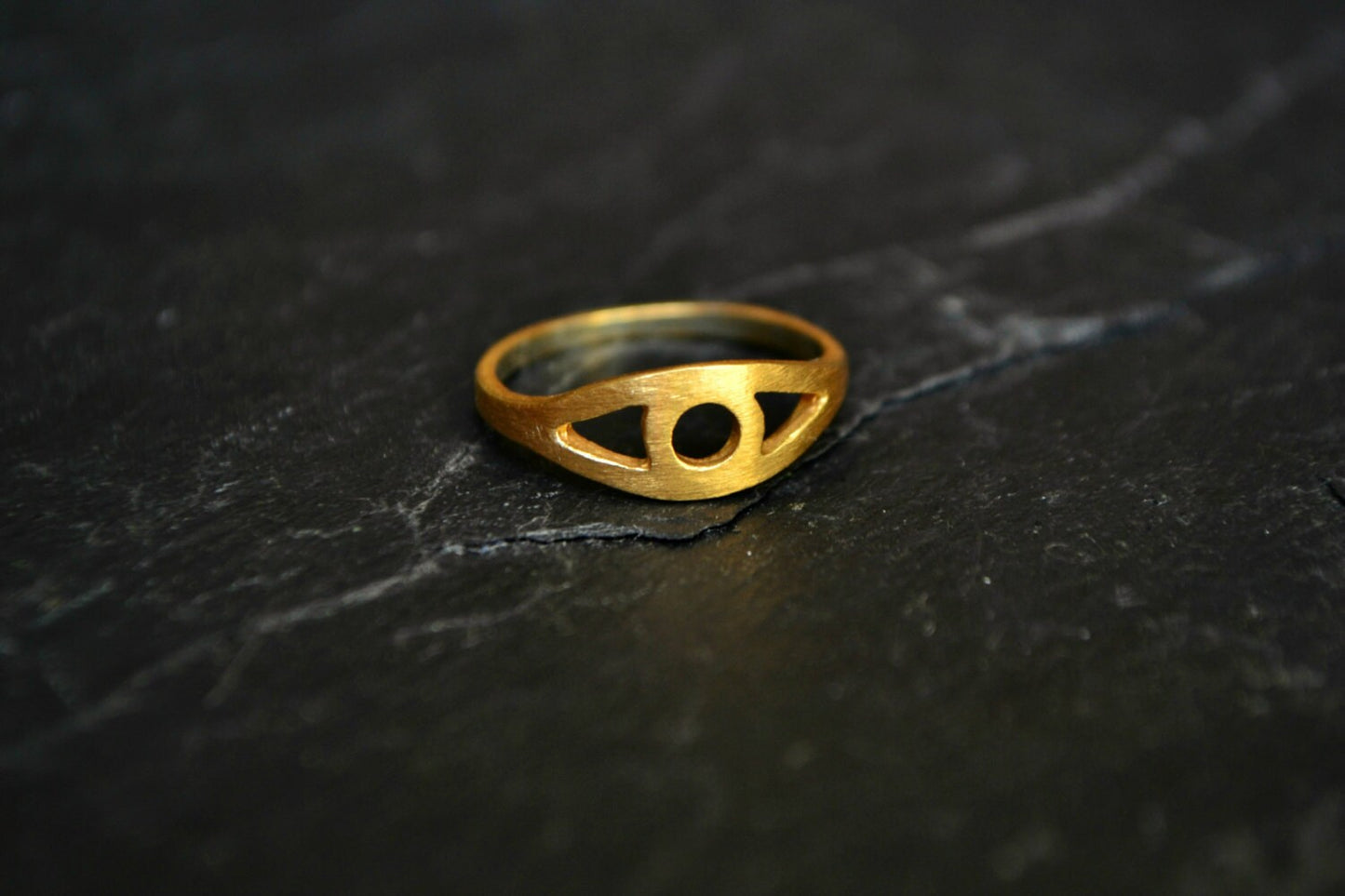 All Seeing Eye Ring, Gold Evil Eye Ring, Protective Eye Ring, Evil Eye Jewelry, Stacking Good Luck Chevalier Ring