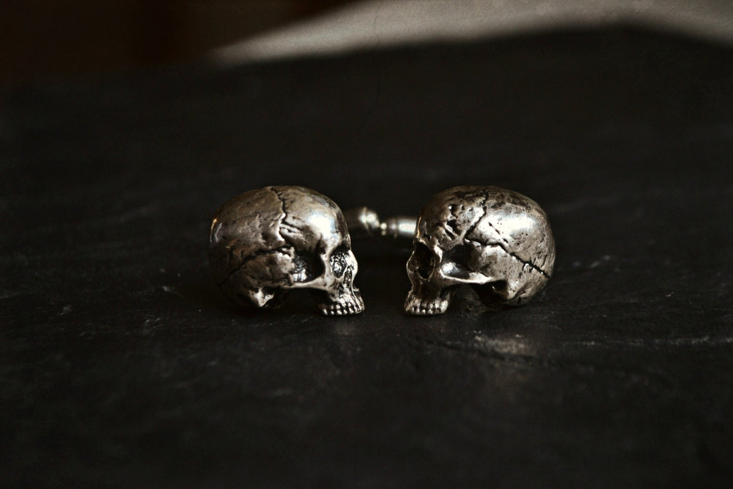 Realistic Skull Cufflinks Sterling Silver Mens Groomsmen Wedding Cufflinks Best Man Gift Luxury Father's Day Memento Mori Cufflinks