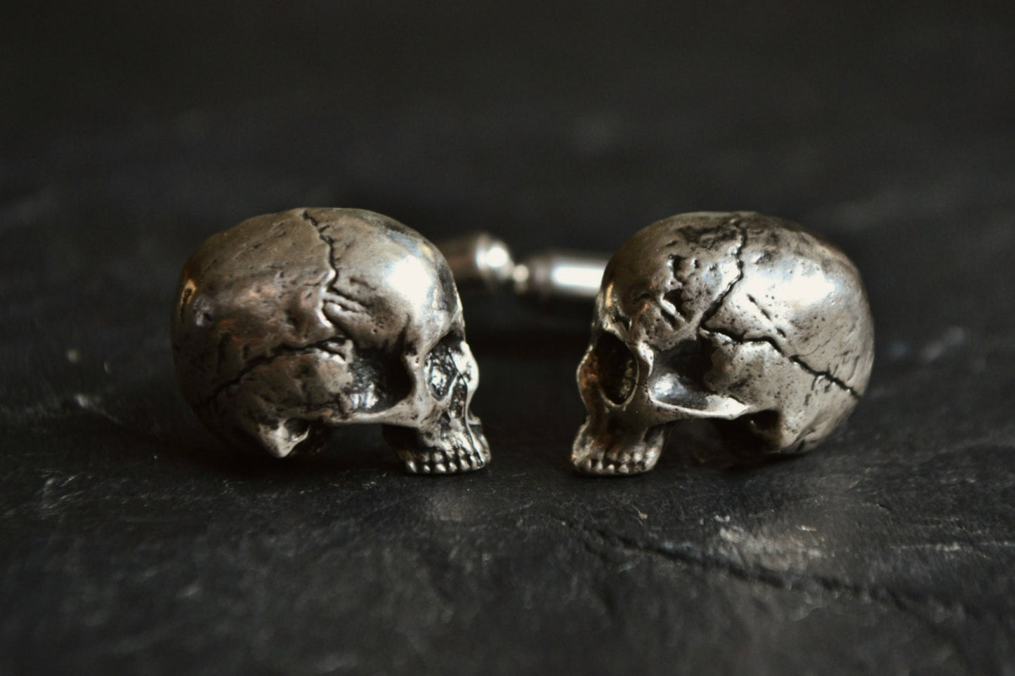 Realistic Skull Cufflinks Sterling Silver Mens Groomsmen Wedding Cufflinks Best Man Gift Luxury Father's Day Memento Mori Cufflinks