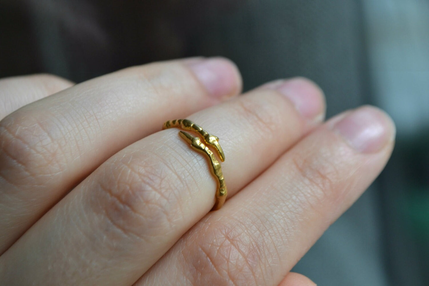 Gold Claw Ring Knuckle Midi Ring Raven Claw Alternative Engagement Ring 24 ct Gold Plated