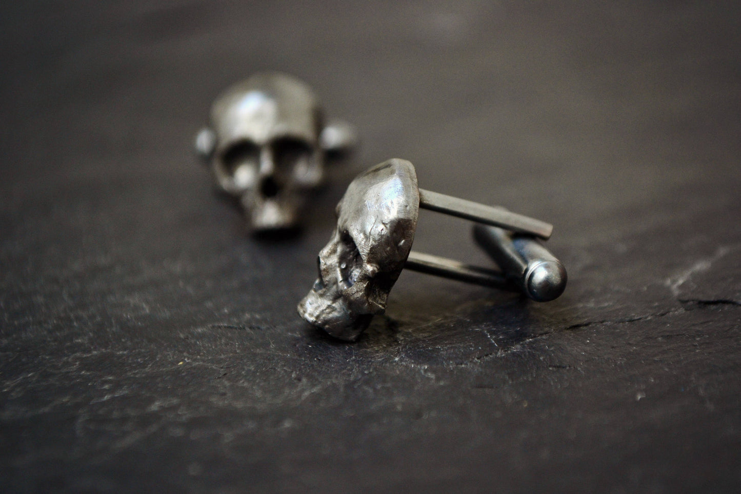 Memento Mori Skull Cufflinks Sterling Silver Cuff Links Gothic Victorian Anniversary Wedding Gift for Men