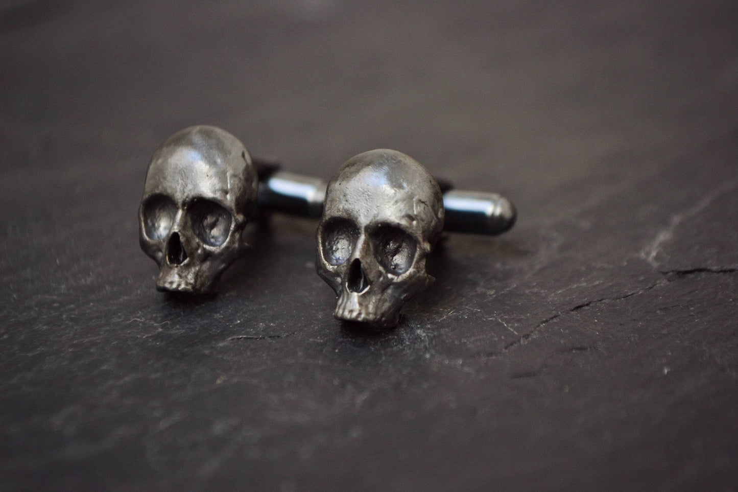 Memento Mori Skull Cufflinks Sterling Silver Cuff Links Gothic Victorian Anniversary Wedding Gift for Men