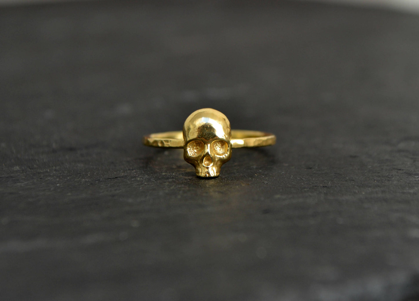 Skull Ring, 14K Solid Gold Skull Ring, Skull Engagement Ring, Gothic Skull Stacking Ring, Small Dainty Skull Ring Jewelry Memento Mori