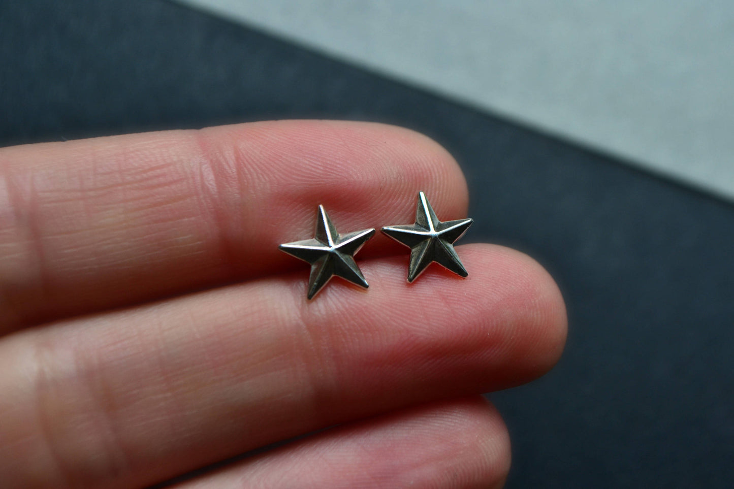 Nautical North Star Earrings, Silver Star Earrings Stud, Star Jewelry, Christmas Gift