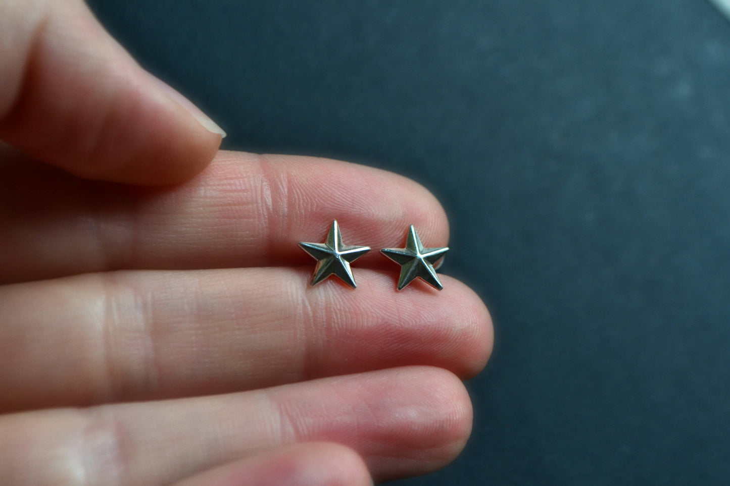 Nautical North Star Earrings, Silver Star Earrings Stud, Star Jewelry, Christmas Gift