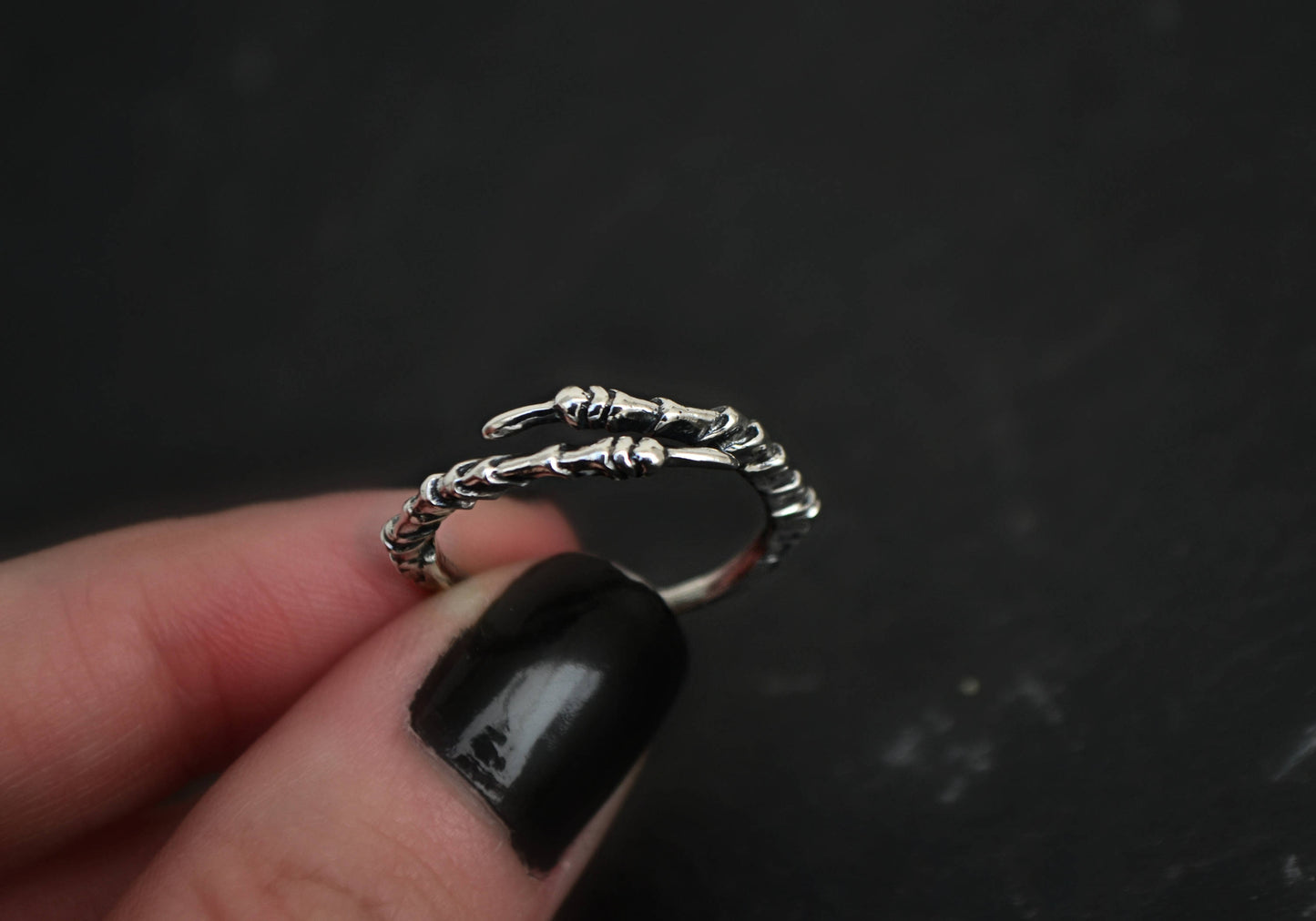 Claw Ring Sterling Silver Dragon Ring Raven Claw Ring Viking Crow Talon Ring Macabre Creepy Jewelry Gothic