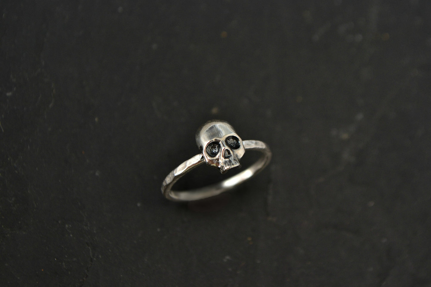 Memento Mori Skull Ring Gothic Ring, Stacking Sterling Silver Goth Punk Jewelry Skeleton Ring Unisex