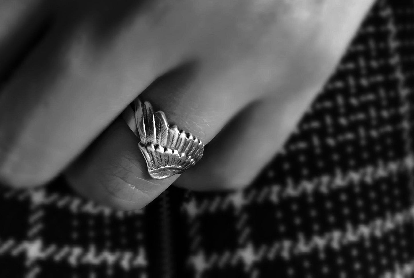 Angel Wing Ring Sterling Silver Memorial Jewelry Christmas Gift