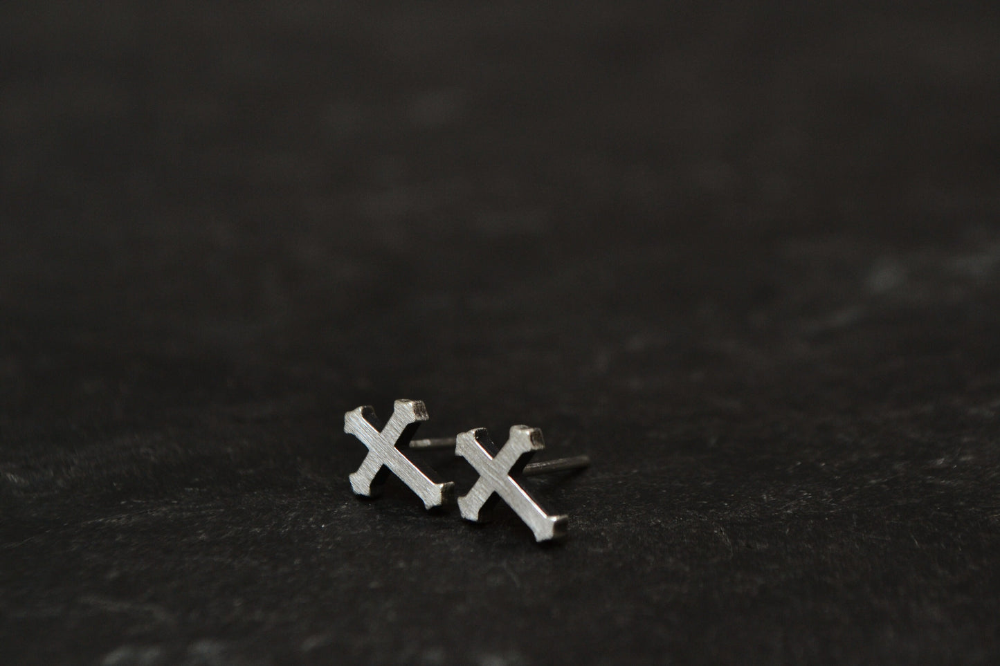 Cross Mens Earrings, Sterling Silver, Gothic Cross Stud Earrings, Minimalist Cross Earrings Christian Jewelry Crucifix