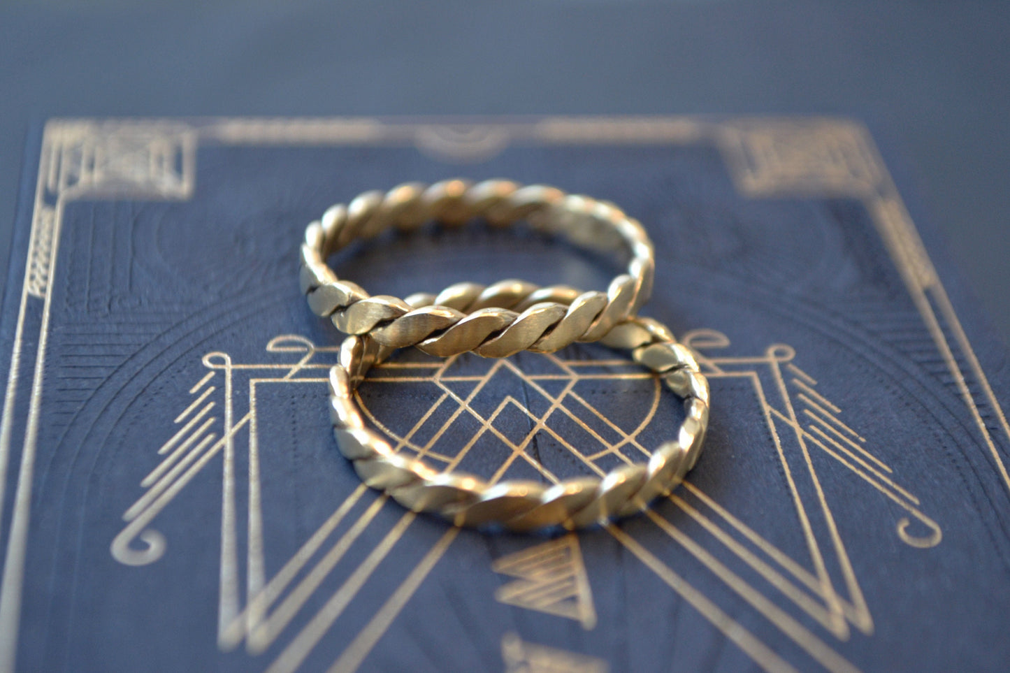 14k Gold Couples Ring Set Or Single Wedding Band Weaved Braided Rings, Matching His & Hers Rings Celtic Ring