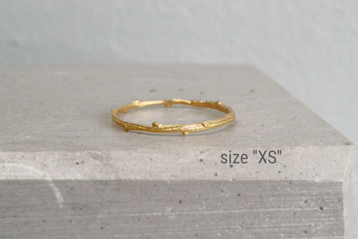 14k Gold Twig Ring Dainty Wedding Band single or set