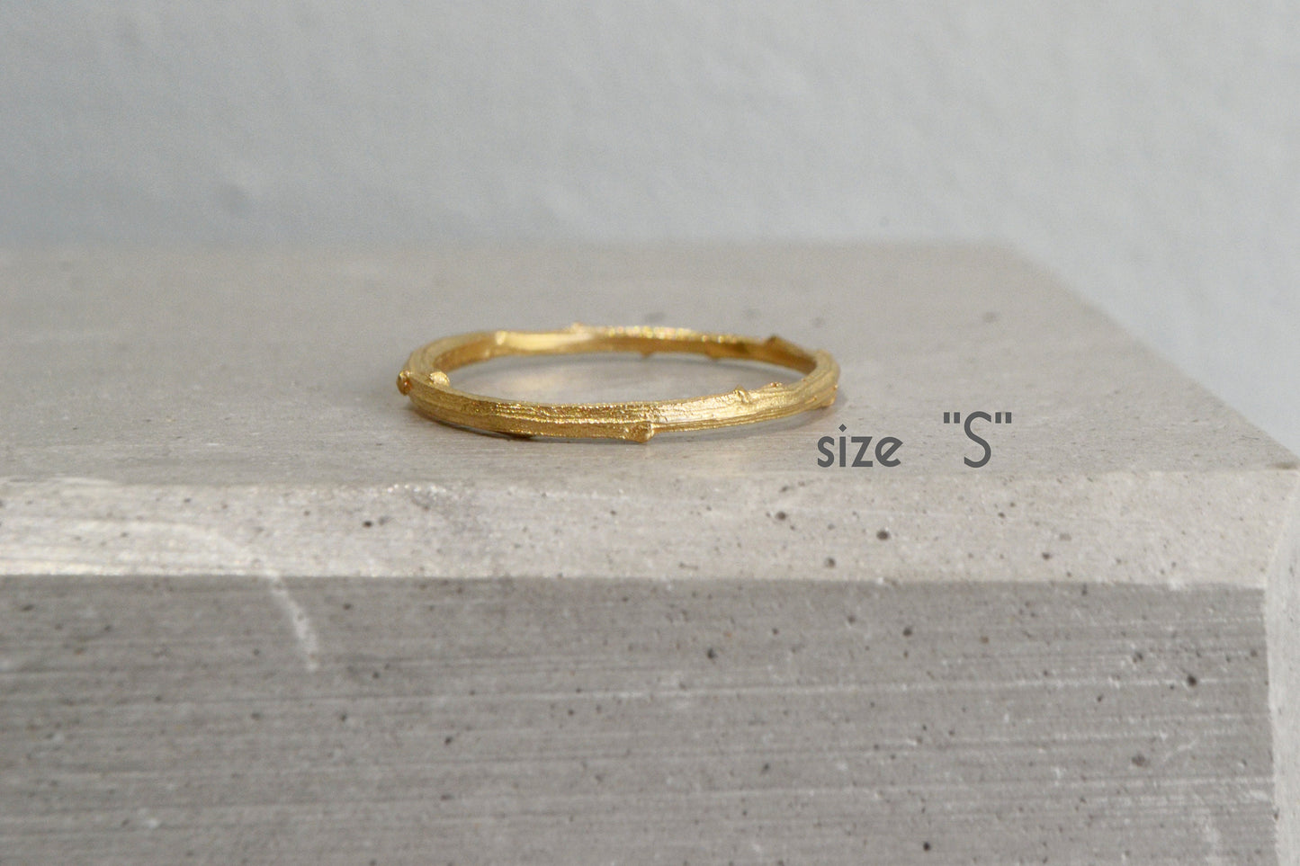 14k Gold Twig Engagement Ring Wedding Band Botanical Jewelry