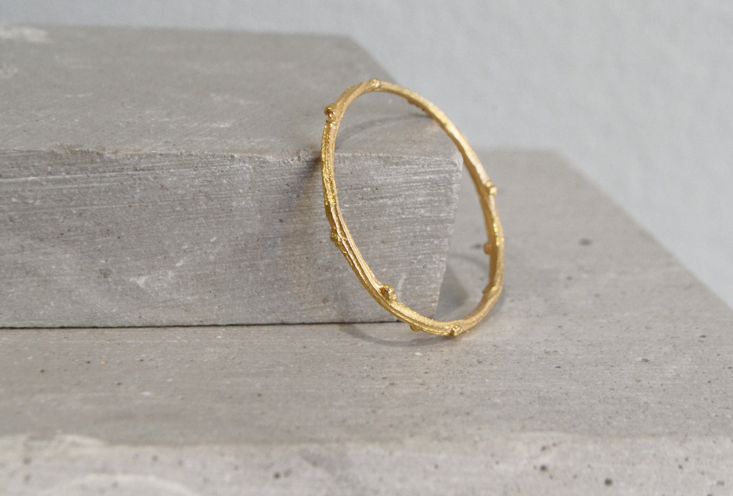 14k Gold Thin Twig Engagement Ring Eternity Stacking Band