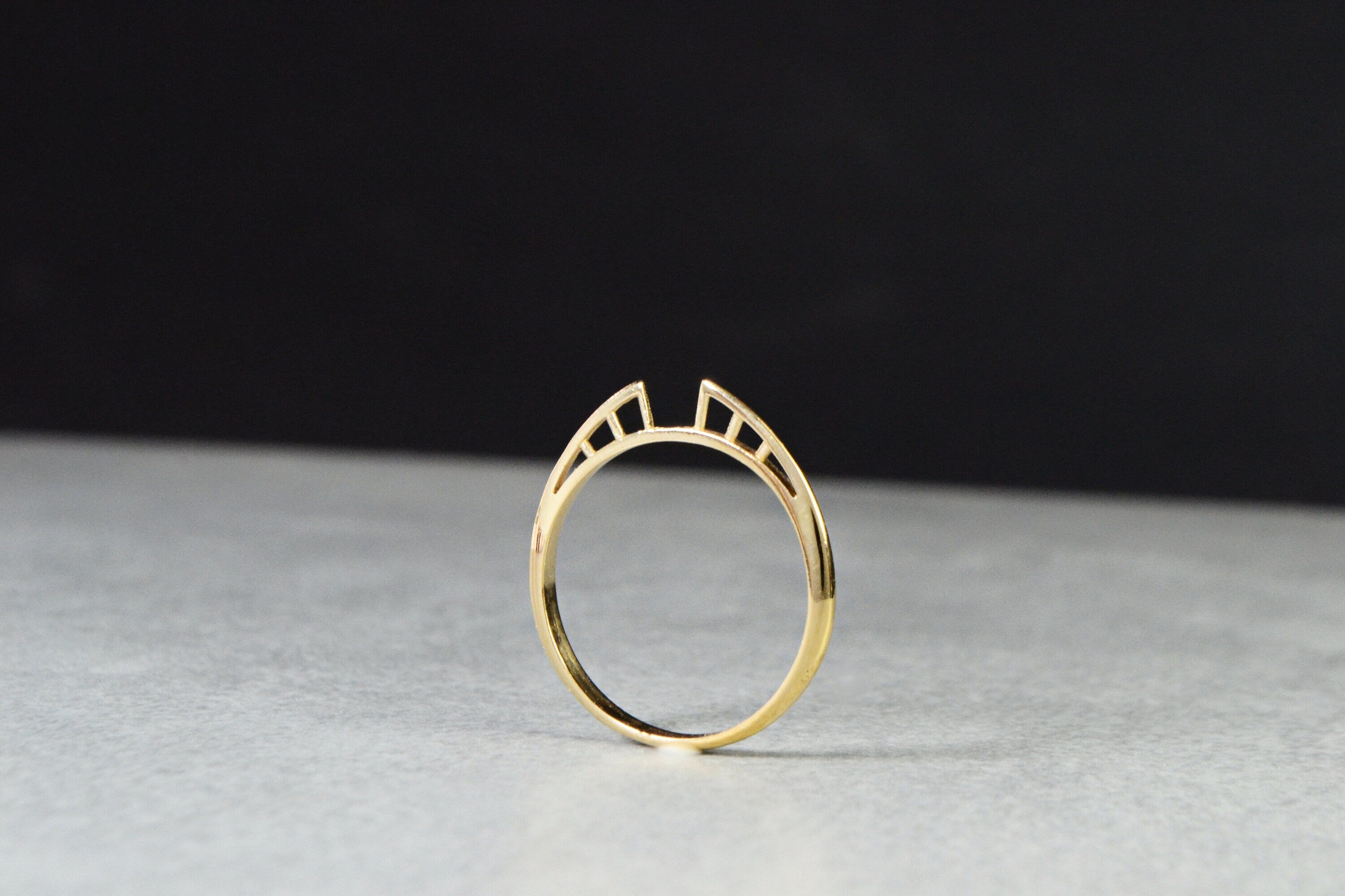 14k popular Yellow Gold Minimalist 3.1 mm Geometric Ring | Minimalist Jewelry for Women