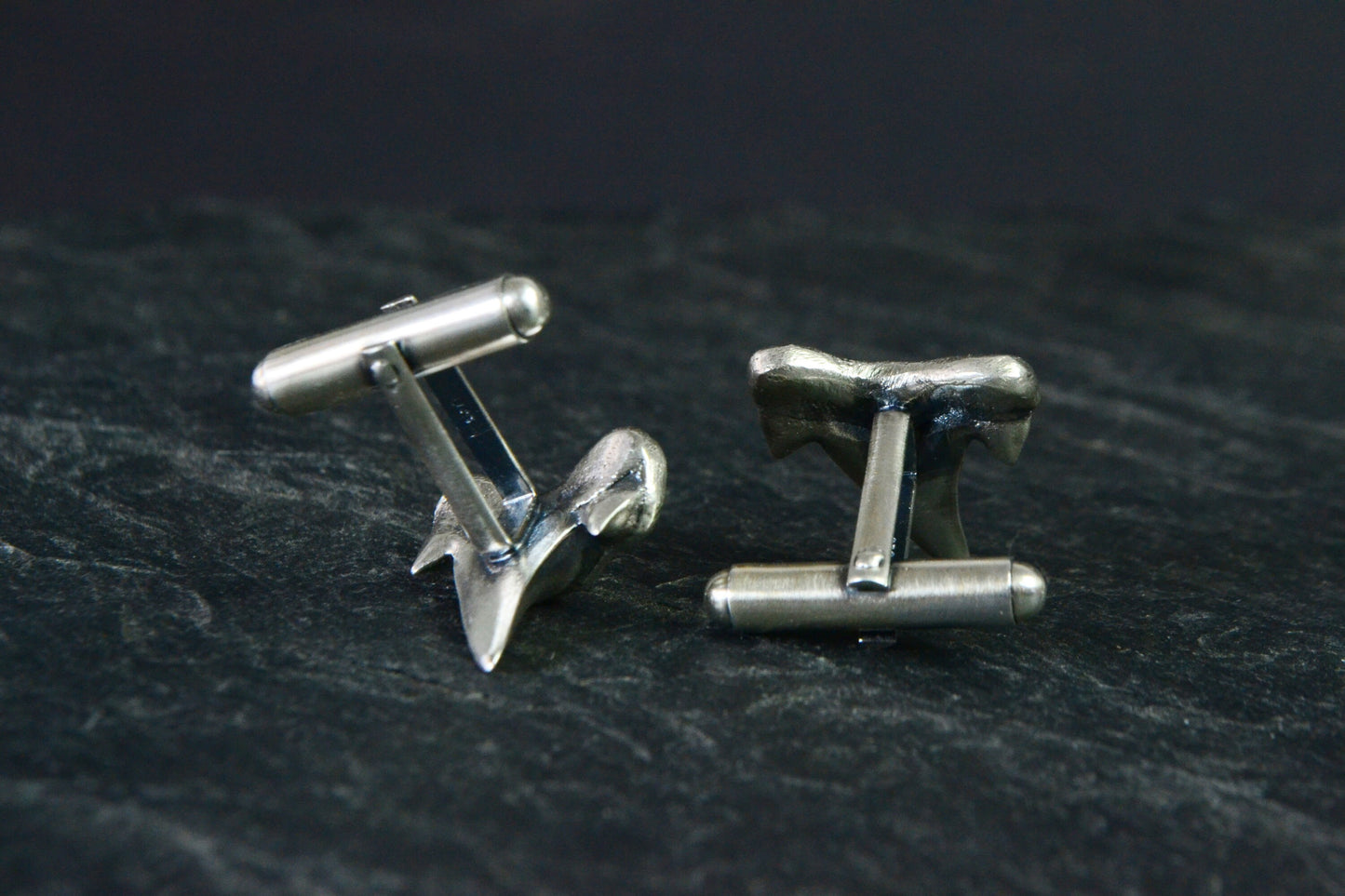 Surfer Shark Tooth Cufflinks 925 Sterling Silver Shark Cuff Links Wedding Mens Gift Beach Jewelry