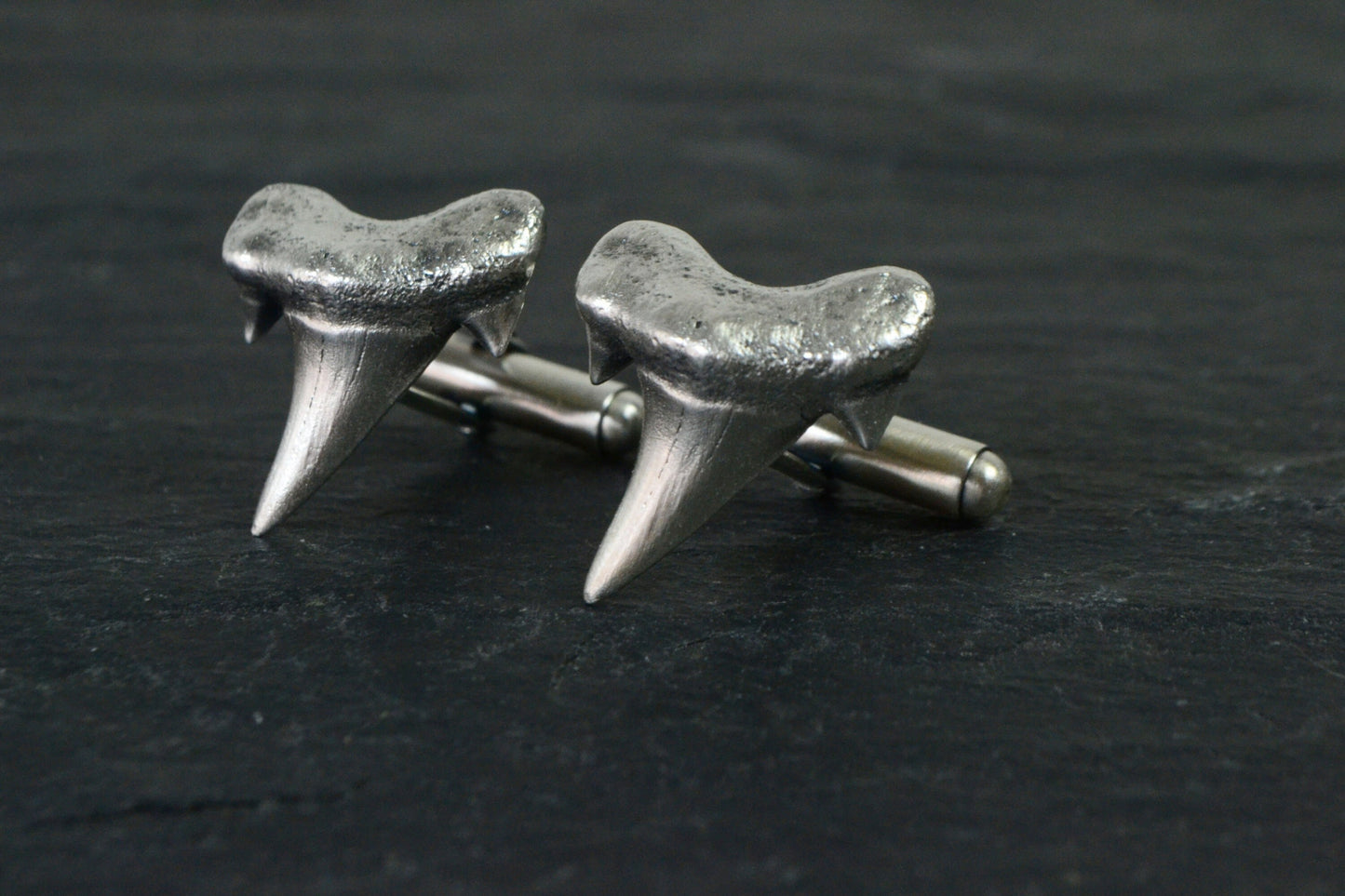 Surfer Shark Tooth Cufflinks 925 Sterling Silver Shark Cuff Links Wedding Mens Gift Beach Jewelry