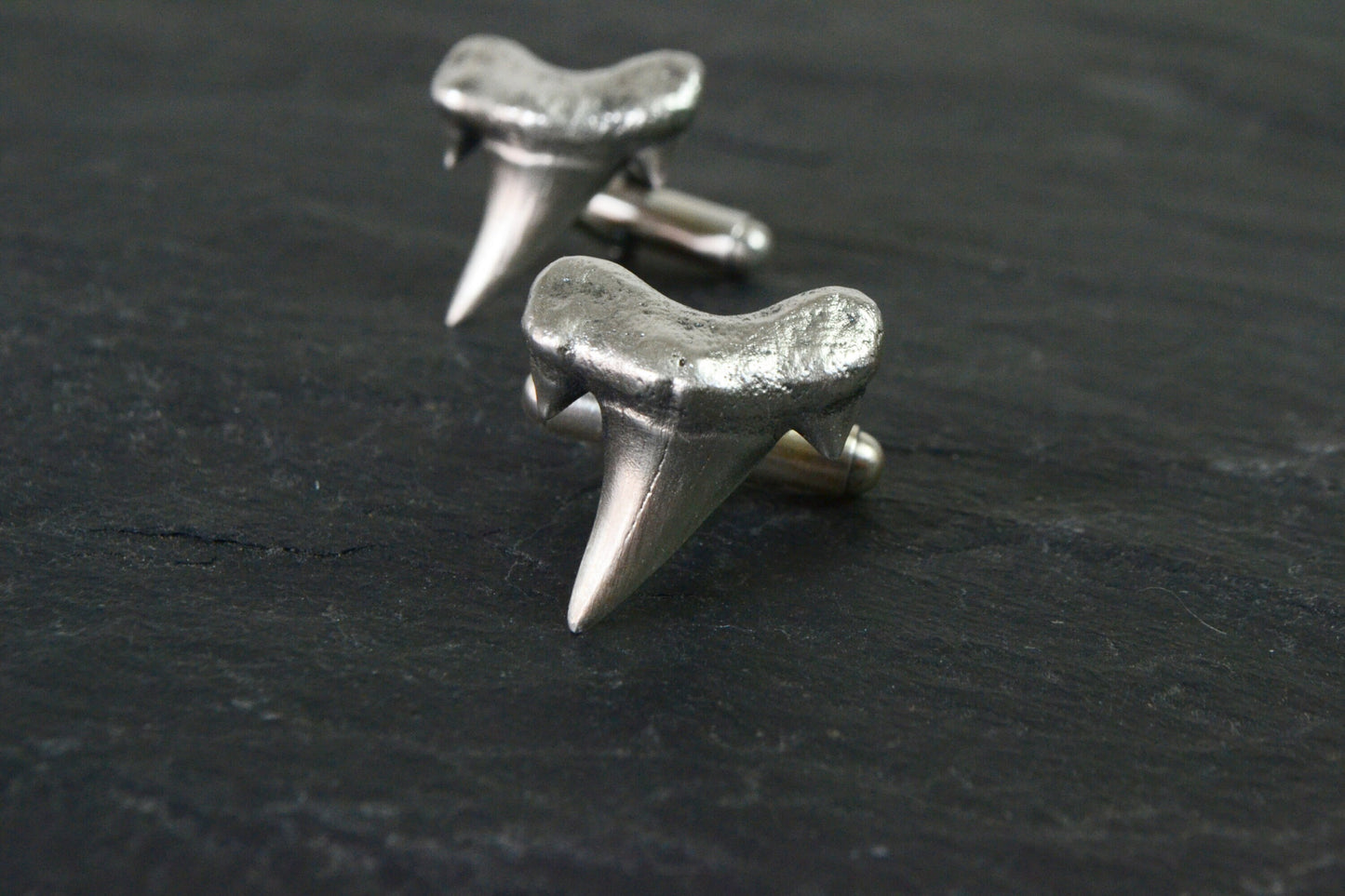 Surfer Shark Tooth Cufflinks 925 Sterling Silver Shark Cuff Links Wedding Mens Gift Beach Jewelry