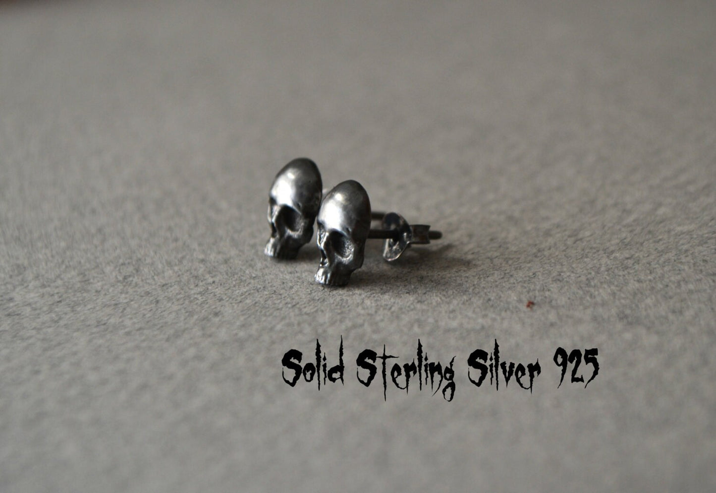 Gothic Skull Earrings Mens Jewelry Skull Skeleton Stud Earrings Biker Goth Punk Jewelry