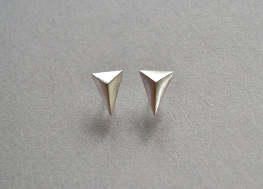 Sterling Silver Spike Stud Earrings, Mens Earrings, Pyramid Earrings, Triangle Earring, Edgy Stud Earrings, Tribal Minimal Earrings